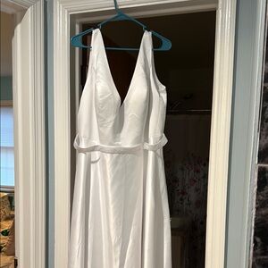 JJs House White Sleeveless V-Neck Gown